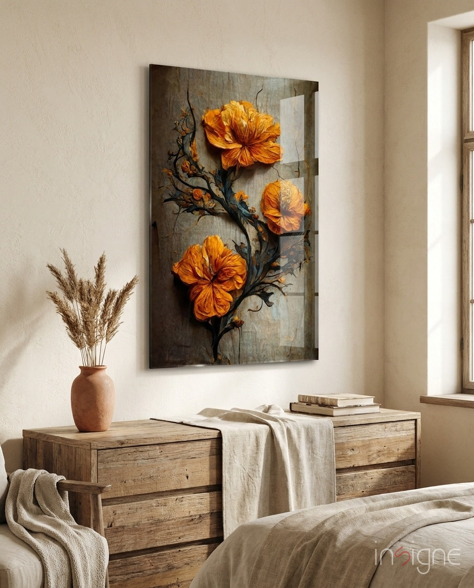 Timeless Flowers Glass Art  || Designer Collection