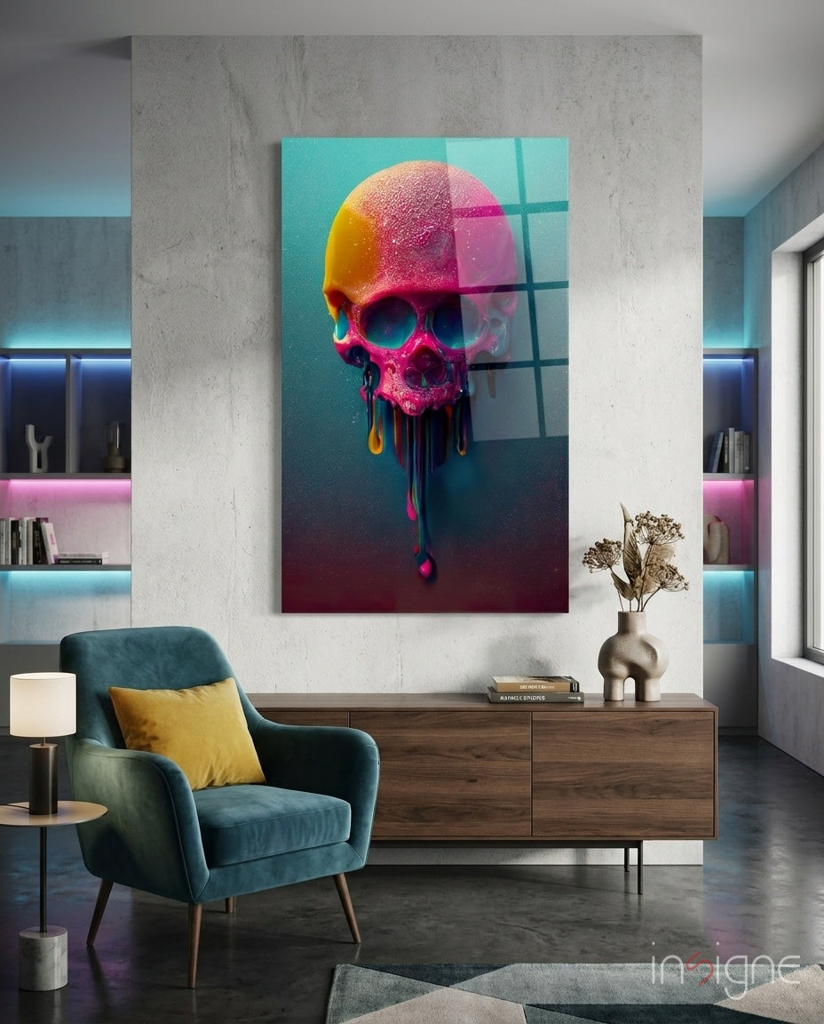 Melt of the Skull Glass Art  || Designer Collection