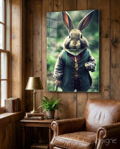 The Rabbit Glass Wall Art || Designer Collection