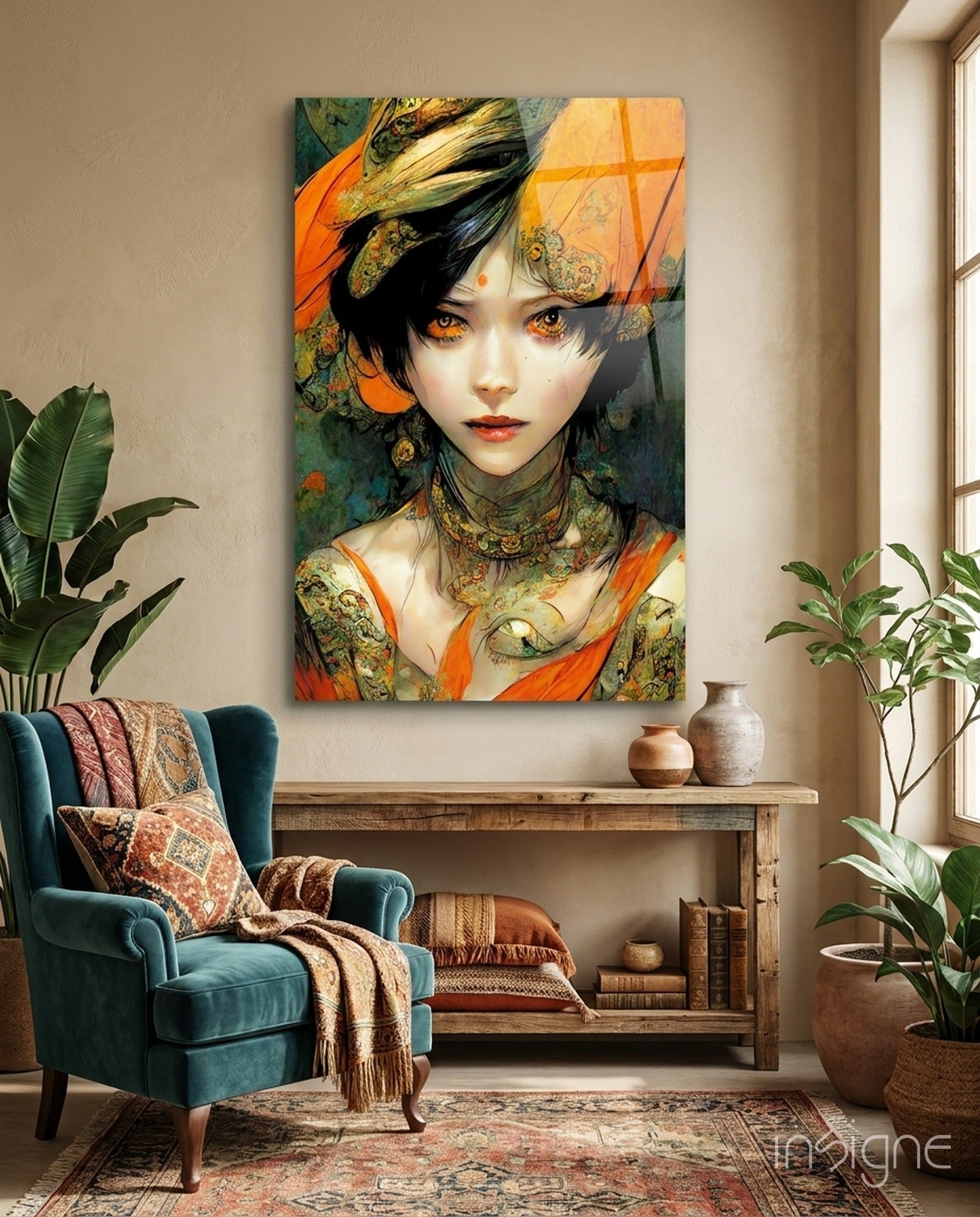 The Elegiac in Eyes Glass Wall Art || Designer Collection