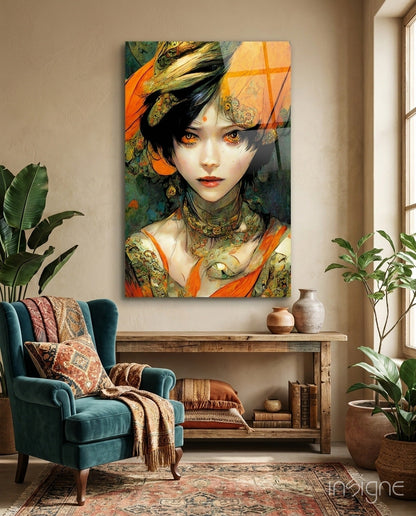 The Elegiac in Eyes Glass Wall Art || Designer Collection
