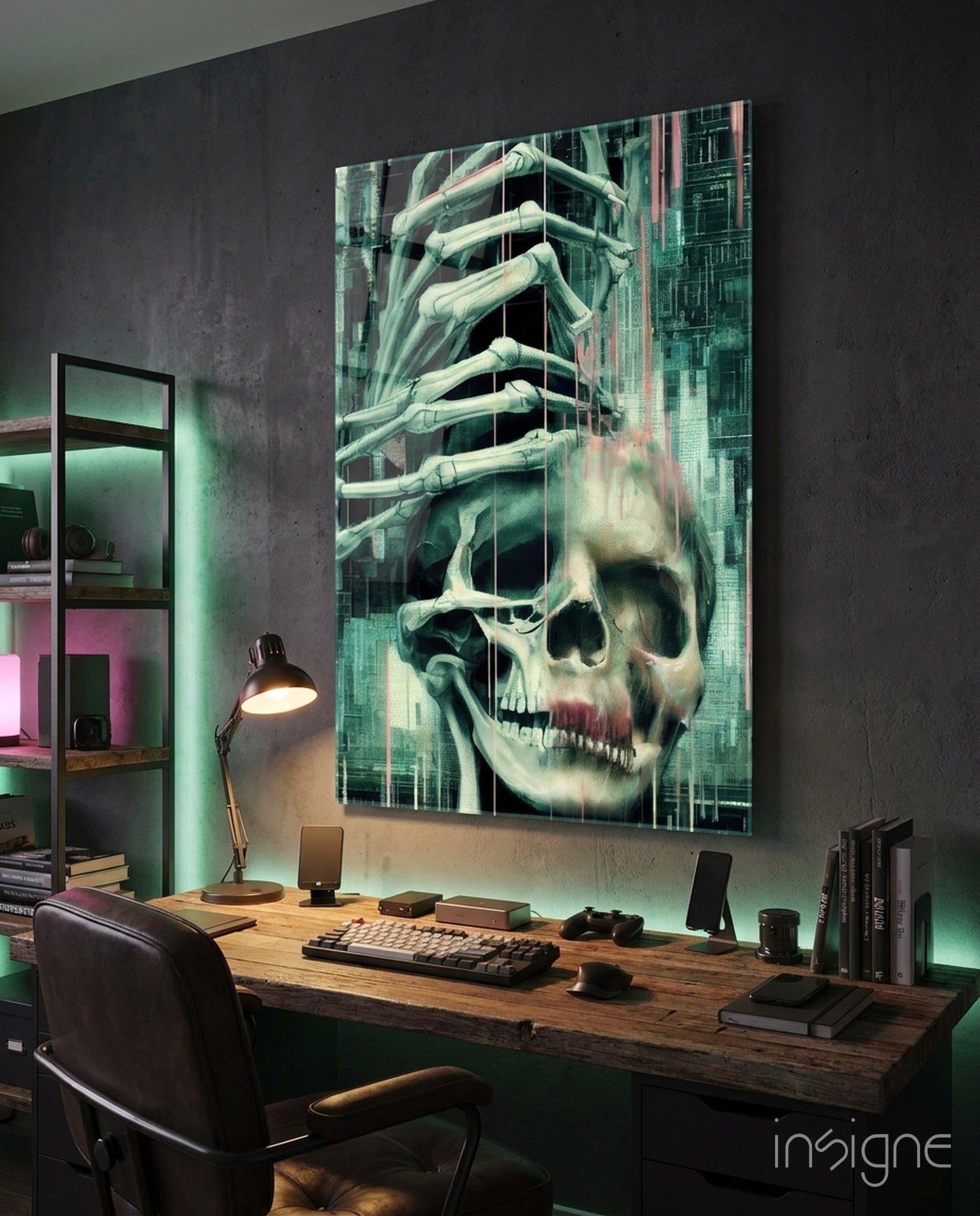 Fall of Skeletons Glass Art  || Designers Collection