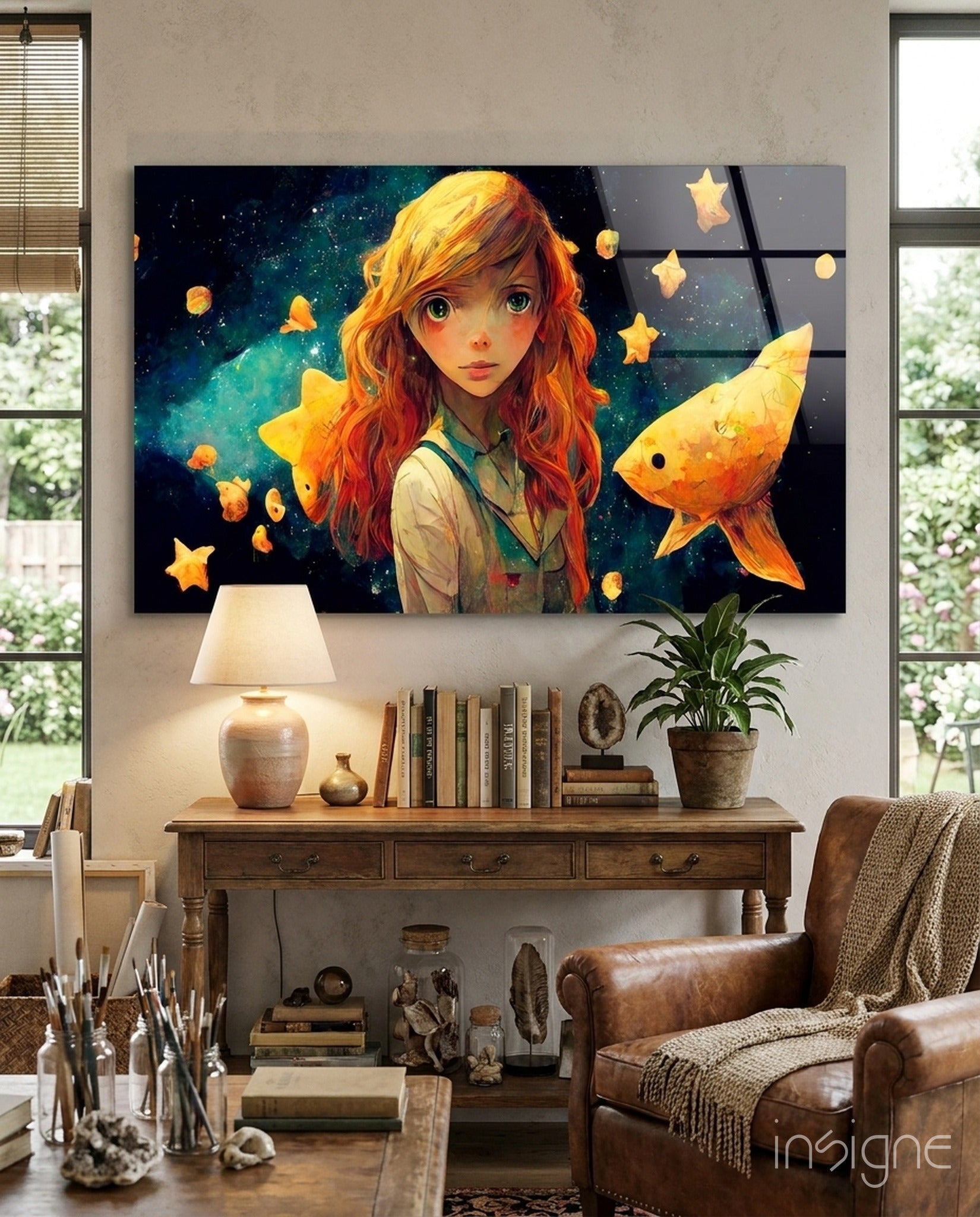 Space Aquarium Glass Wall Art  || Designer Collection