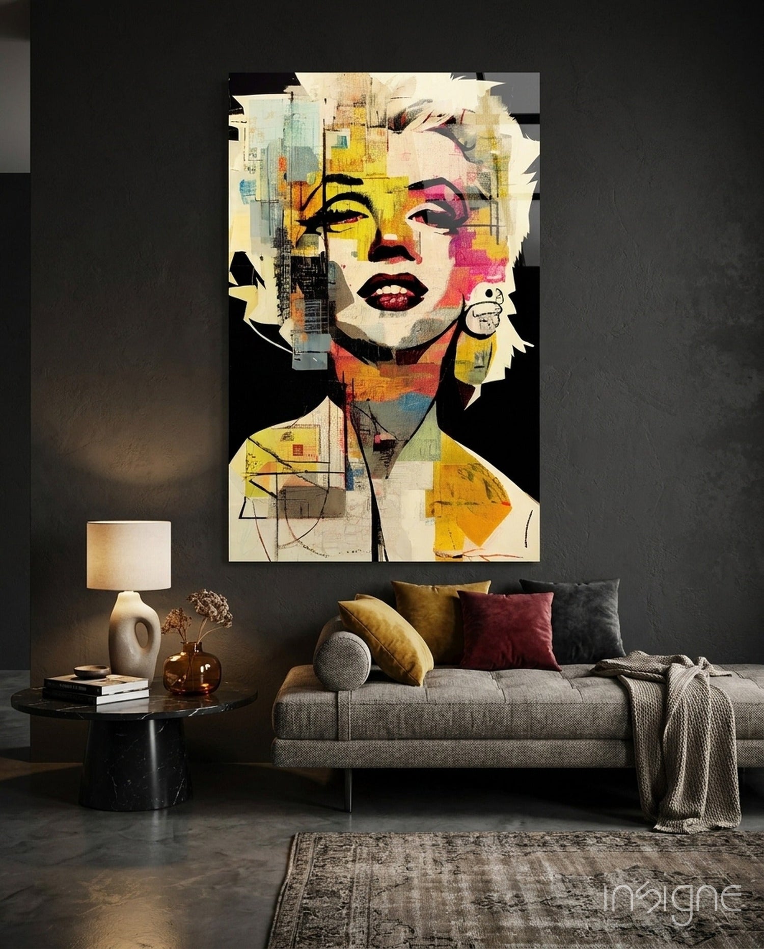 Collage Blonde Icon Pop Glass Wall Art