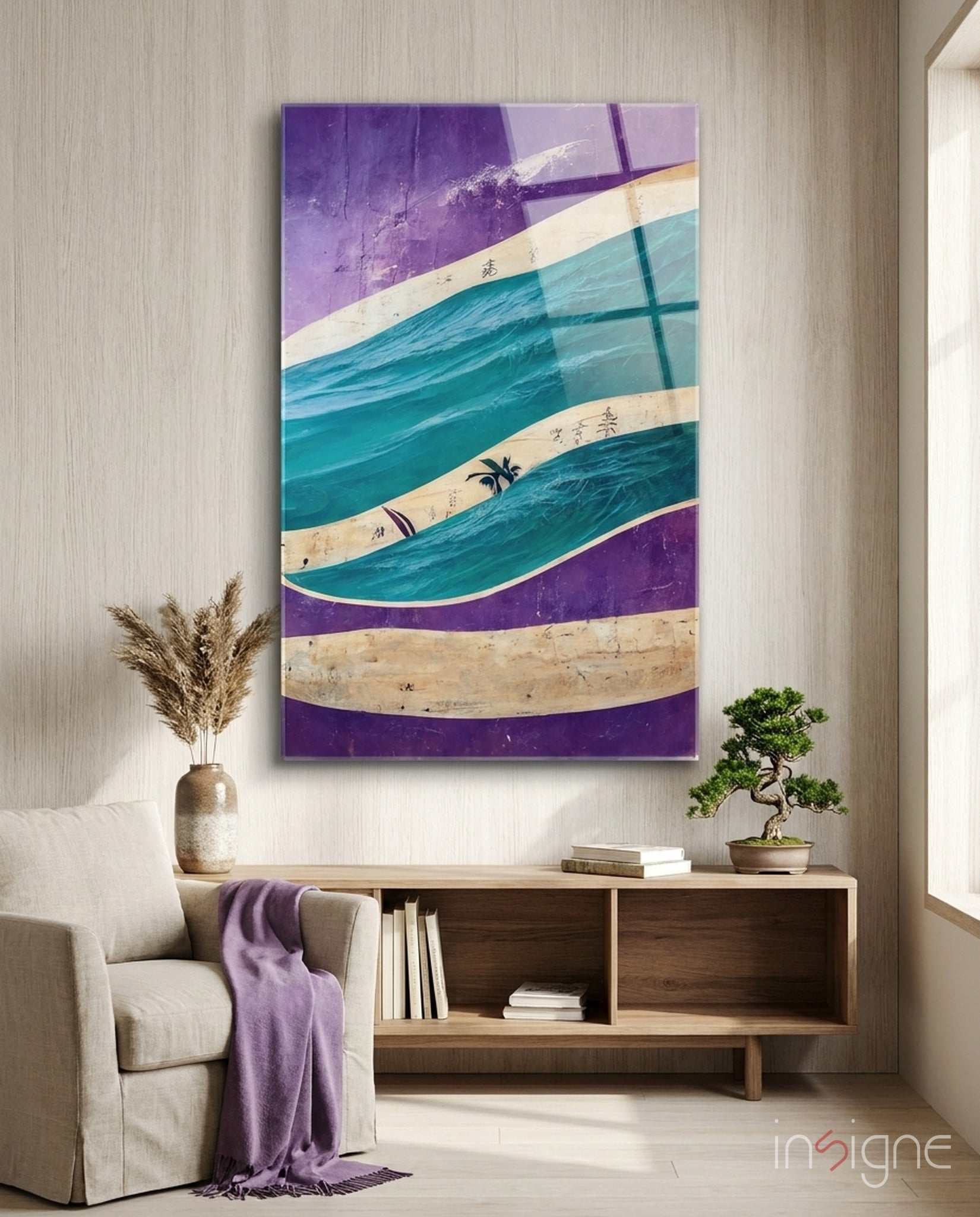Waves Glass Wall Art  || Designers Collection