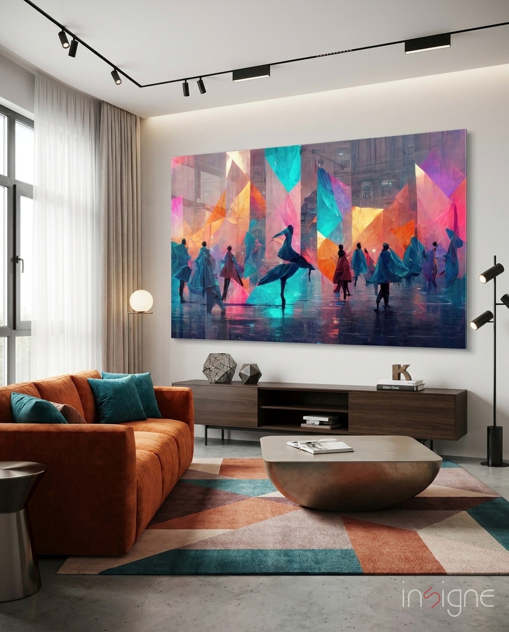 Cubic Walk Glass Wall Art  || Designers Collection