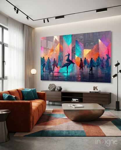 Cubic Walk Glass Wall Art  || Designers Collection