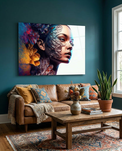 Transmutation to Beauty Glass Wall Art || Designer Collection