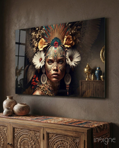 Queen of Flowers Glass Wall Art  || Designer Collection