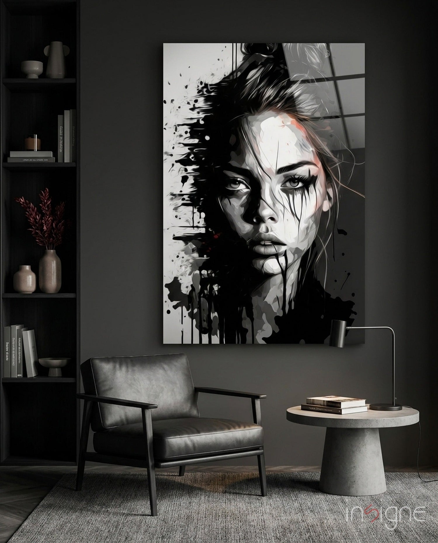 Scribbled Beauty Glass Wall Art  || Designer Collection