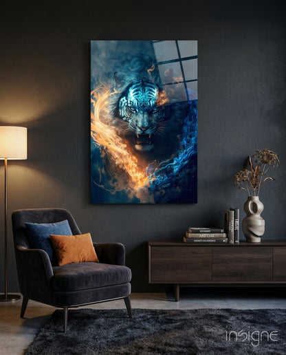 Flaming Anger Glass Wall Art  || Designer Collection