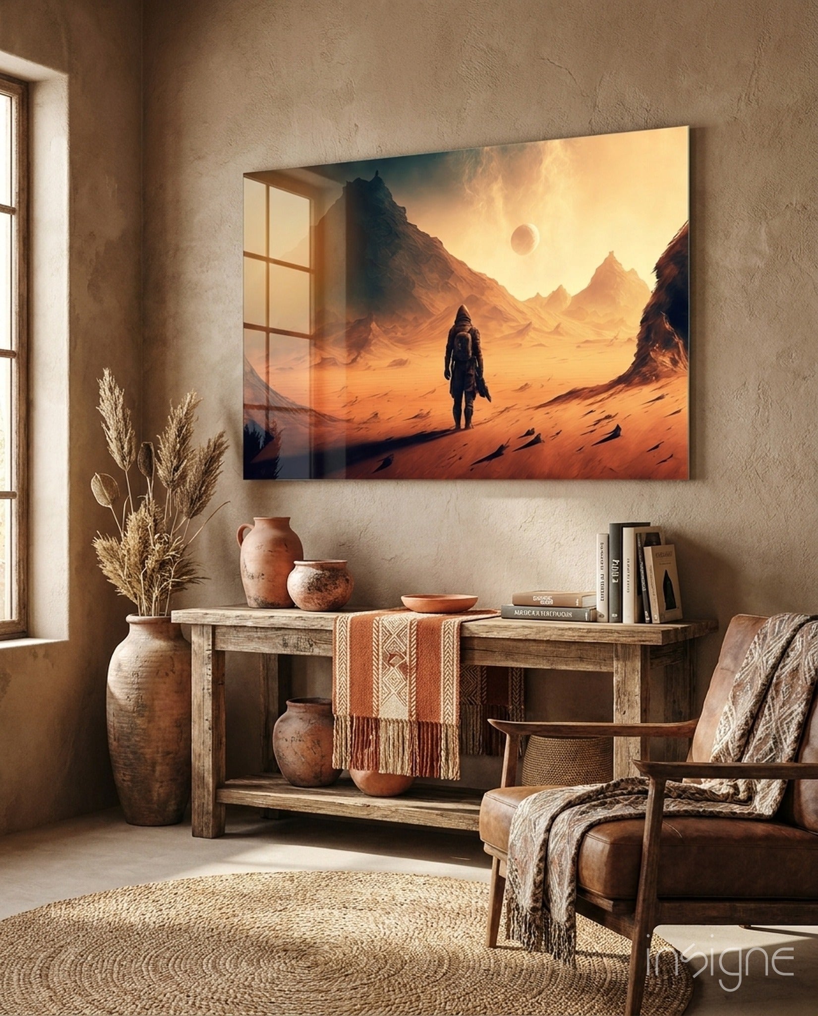 Walk on Another Planet Glass Wall Art  || Designers Collection