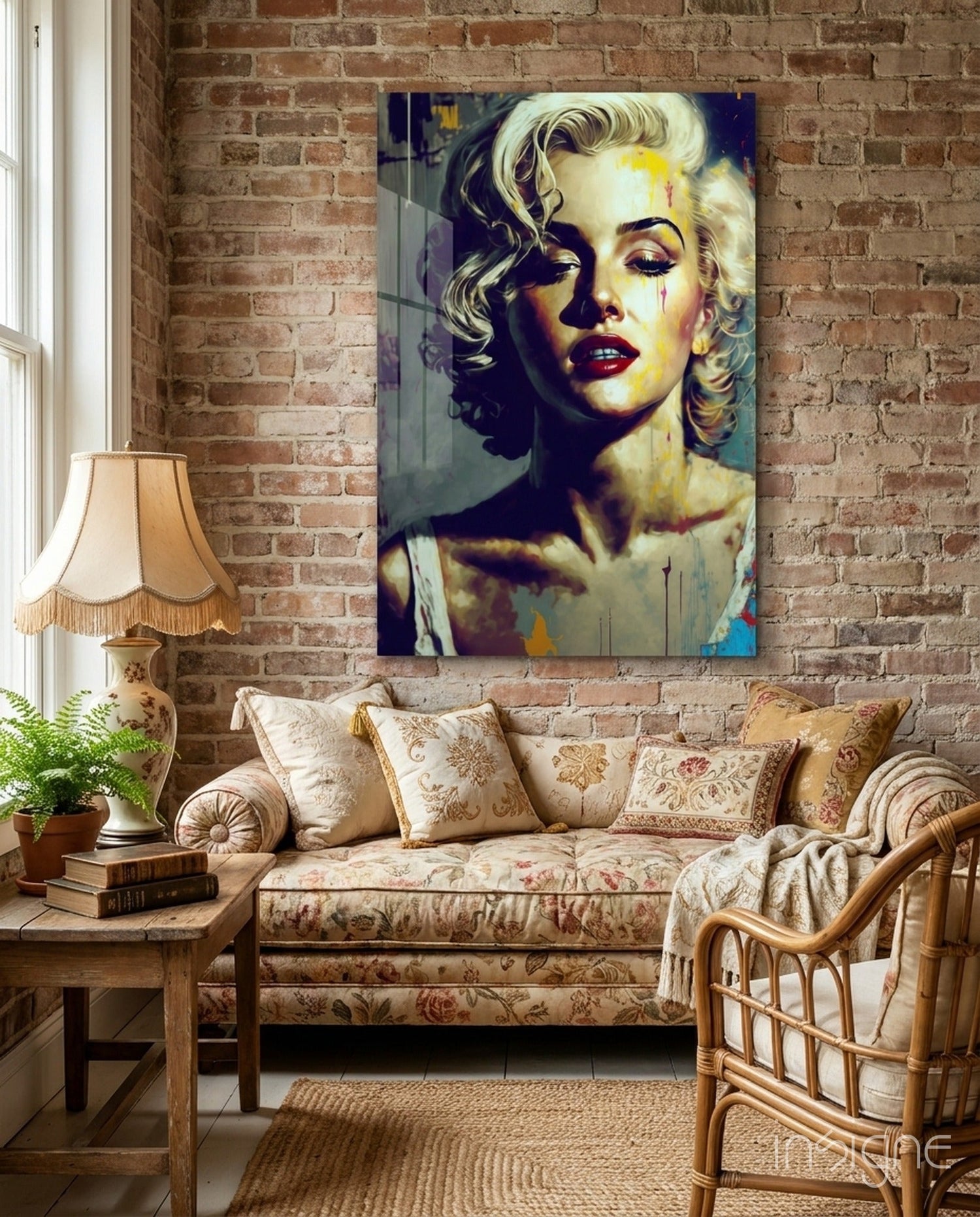 Golden Blonde Icon Portrait Glass Wall Art