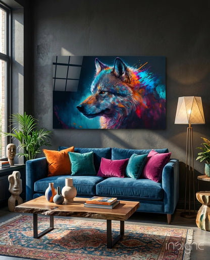 Freedom of the Wolf Glass Wall Art  || Designer Collection