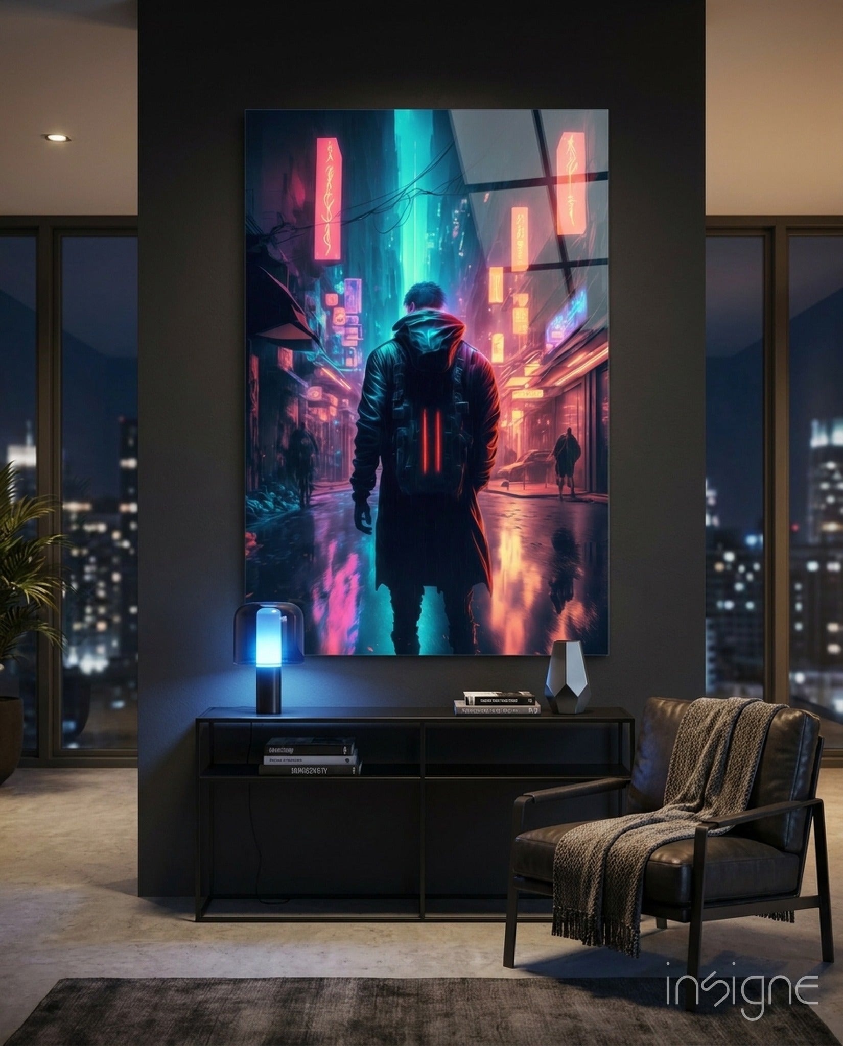 Cyberpunk Glass Wall Art  || Designers Collection
