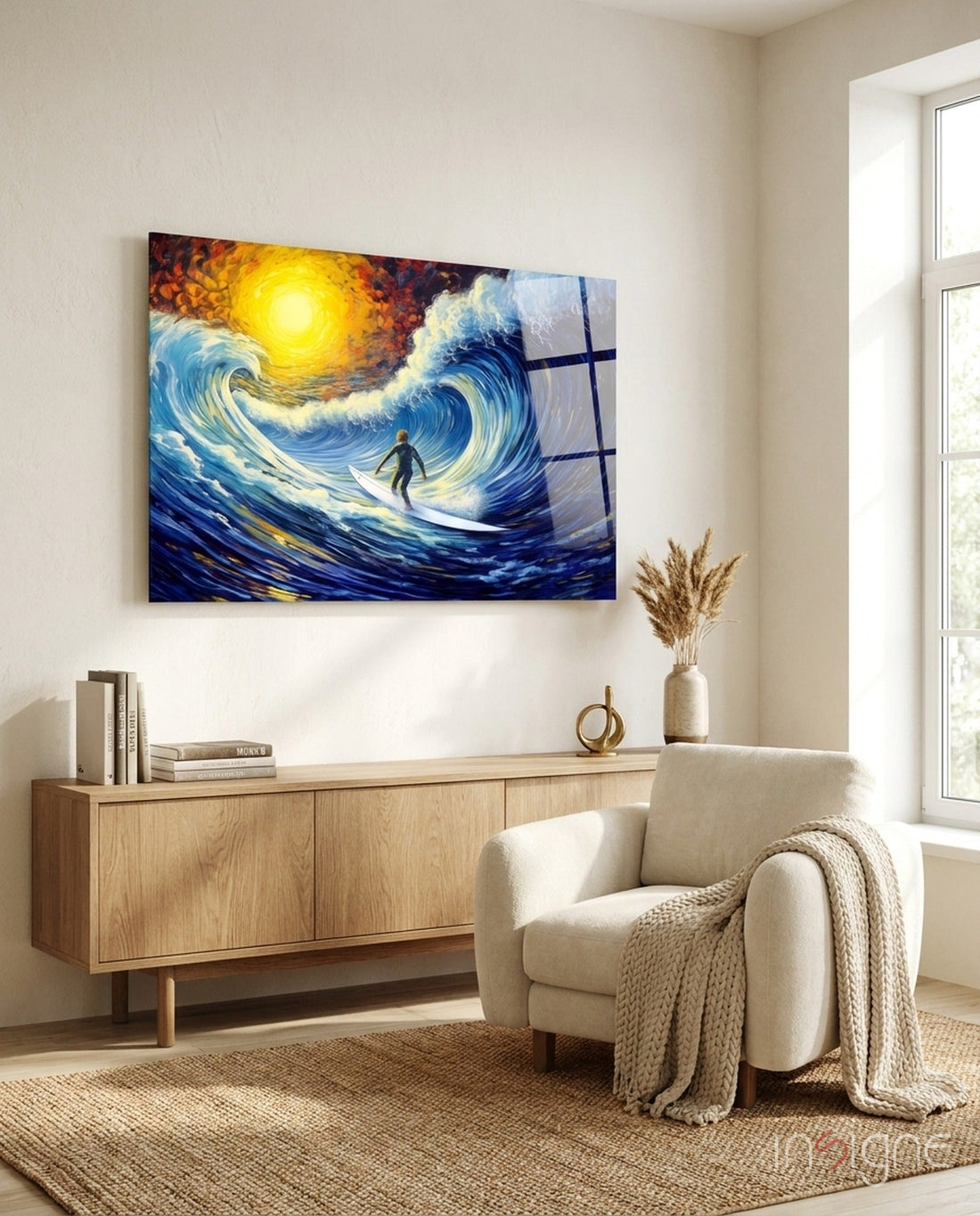 Waves Glass Wall Art || Designer Collection