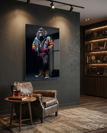 Gorilla Bro Glass Wall Art|| Designer&