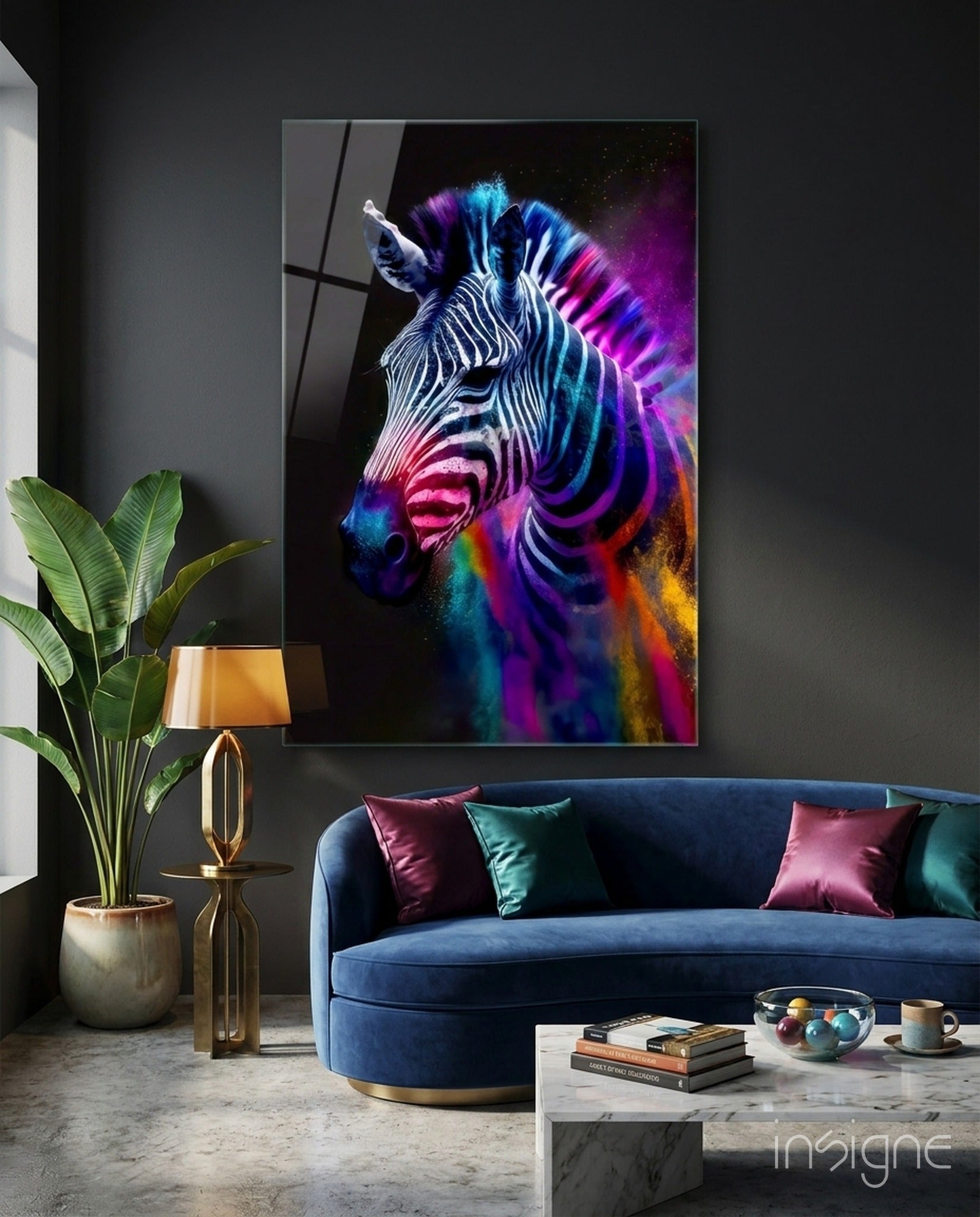Zebra Glass Wall Art|| Designer&