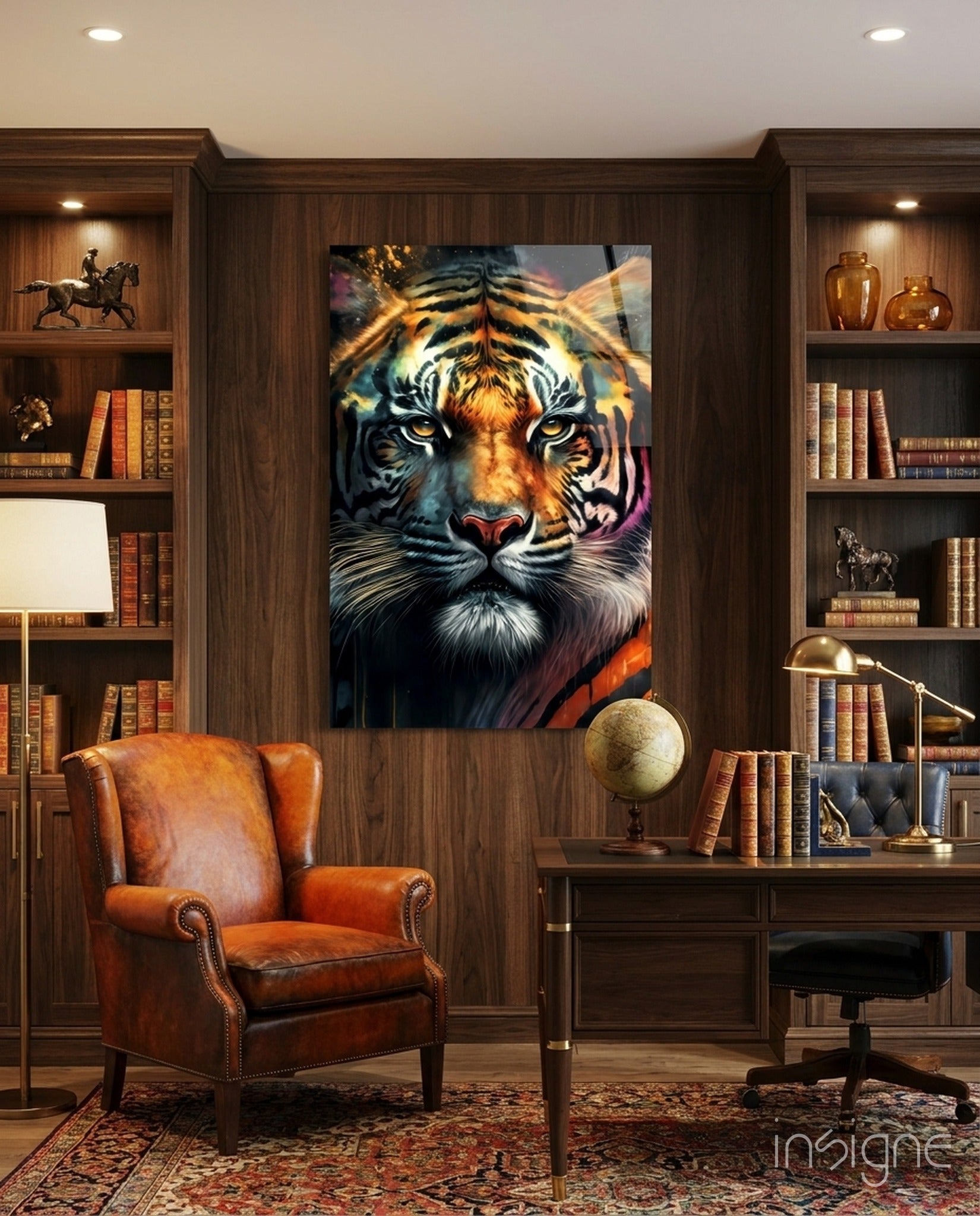 Face of the Tiger Glass Wall Art|| Designer&