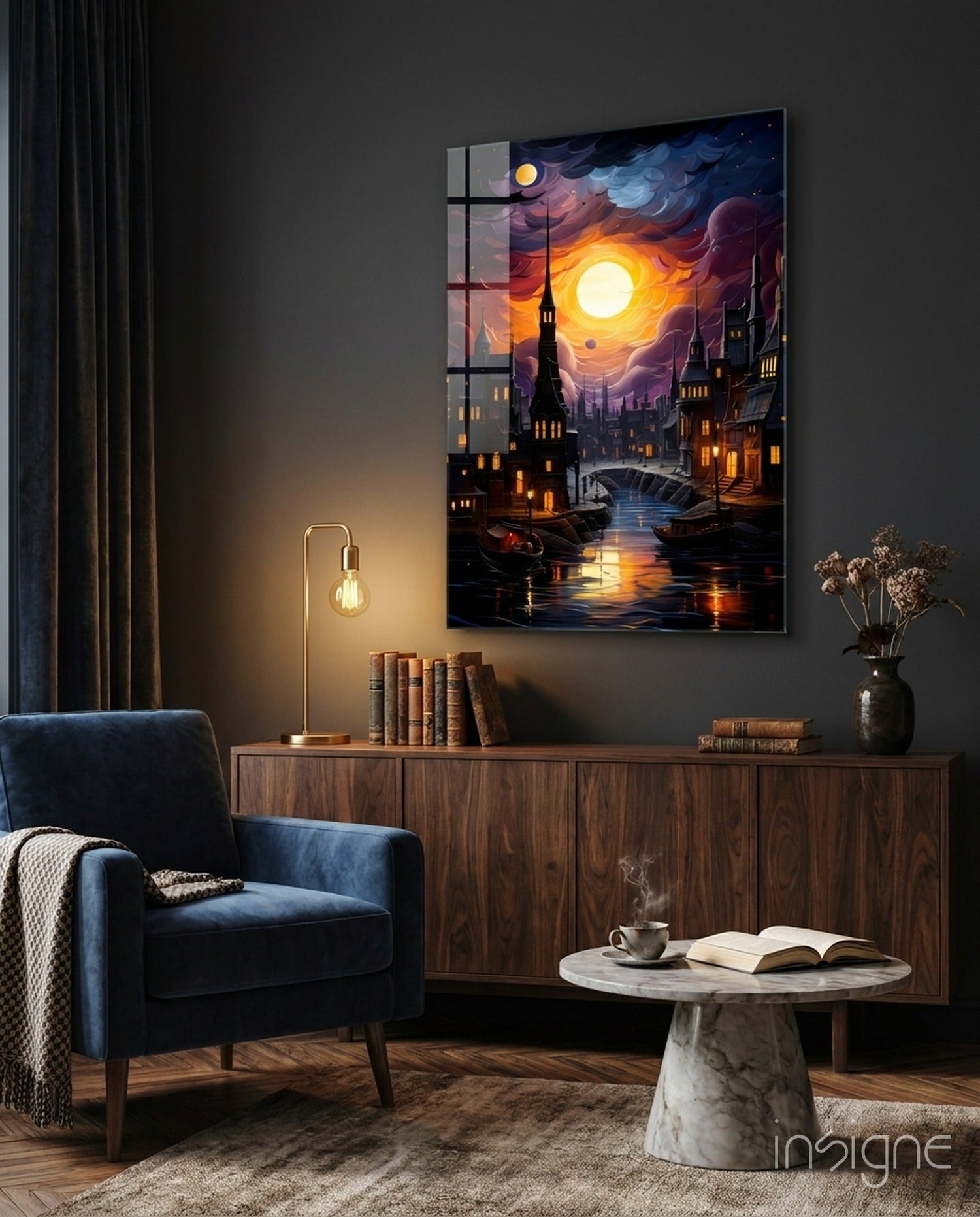 Moonlight Glass Wall Art|| Designer&