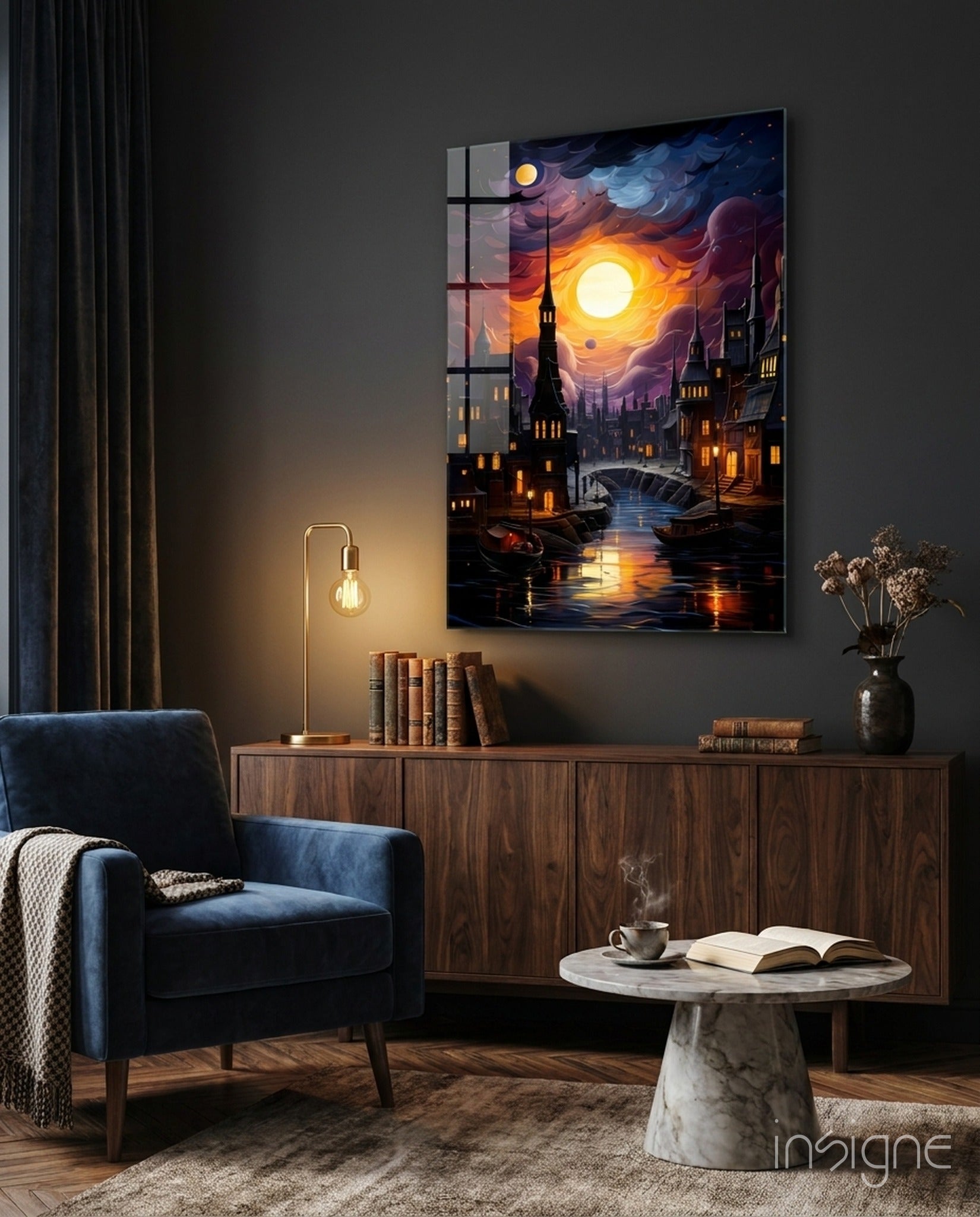 Moonlight Glass Wall Art|| Designer&