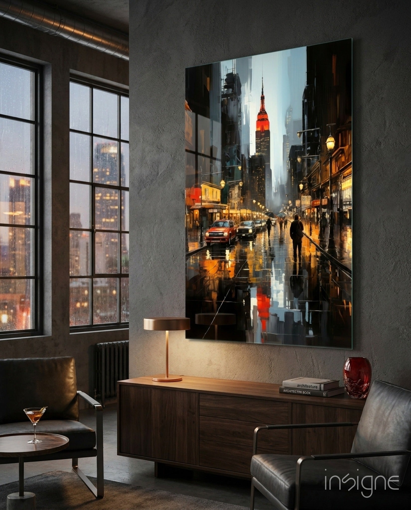City Night Glass Wall Art|| Designer&