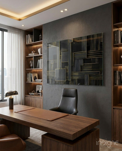 Rectangles Glass Wall Art|| Designer&