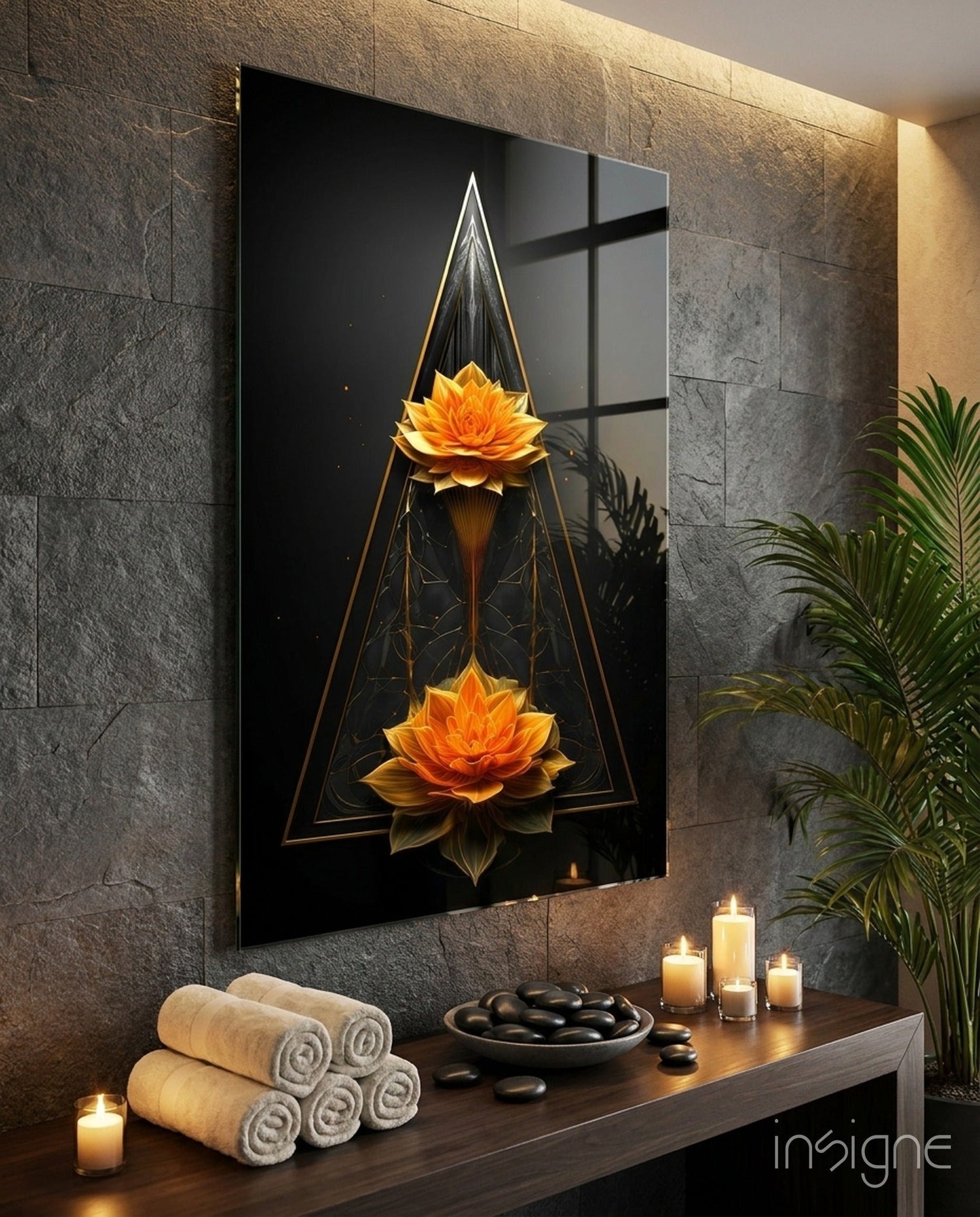 Lotus Glass Wall Art|| Designer&