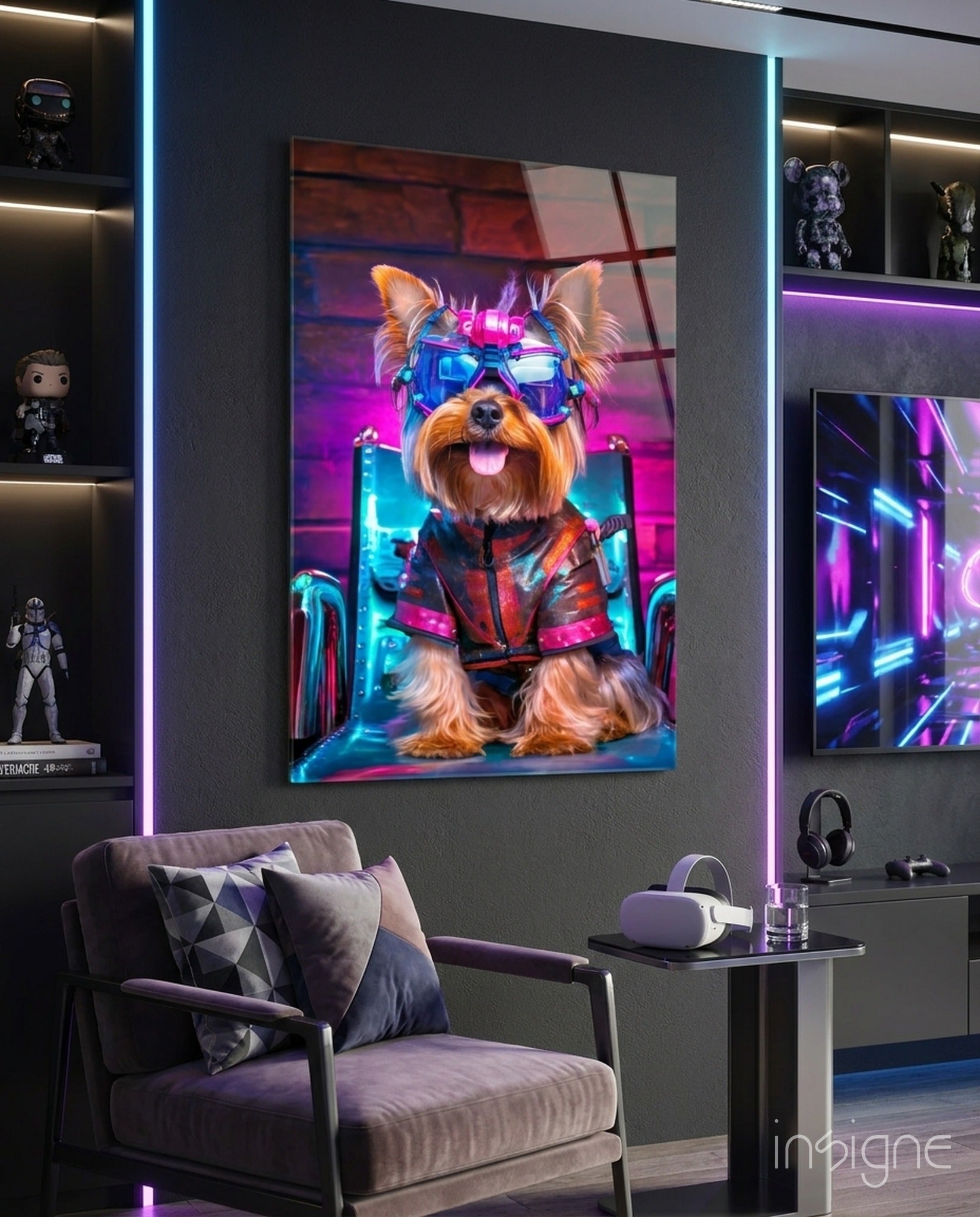 Hip Dog Glass Wall Art || Designer Collection