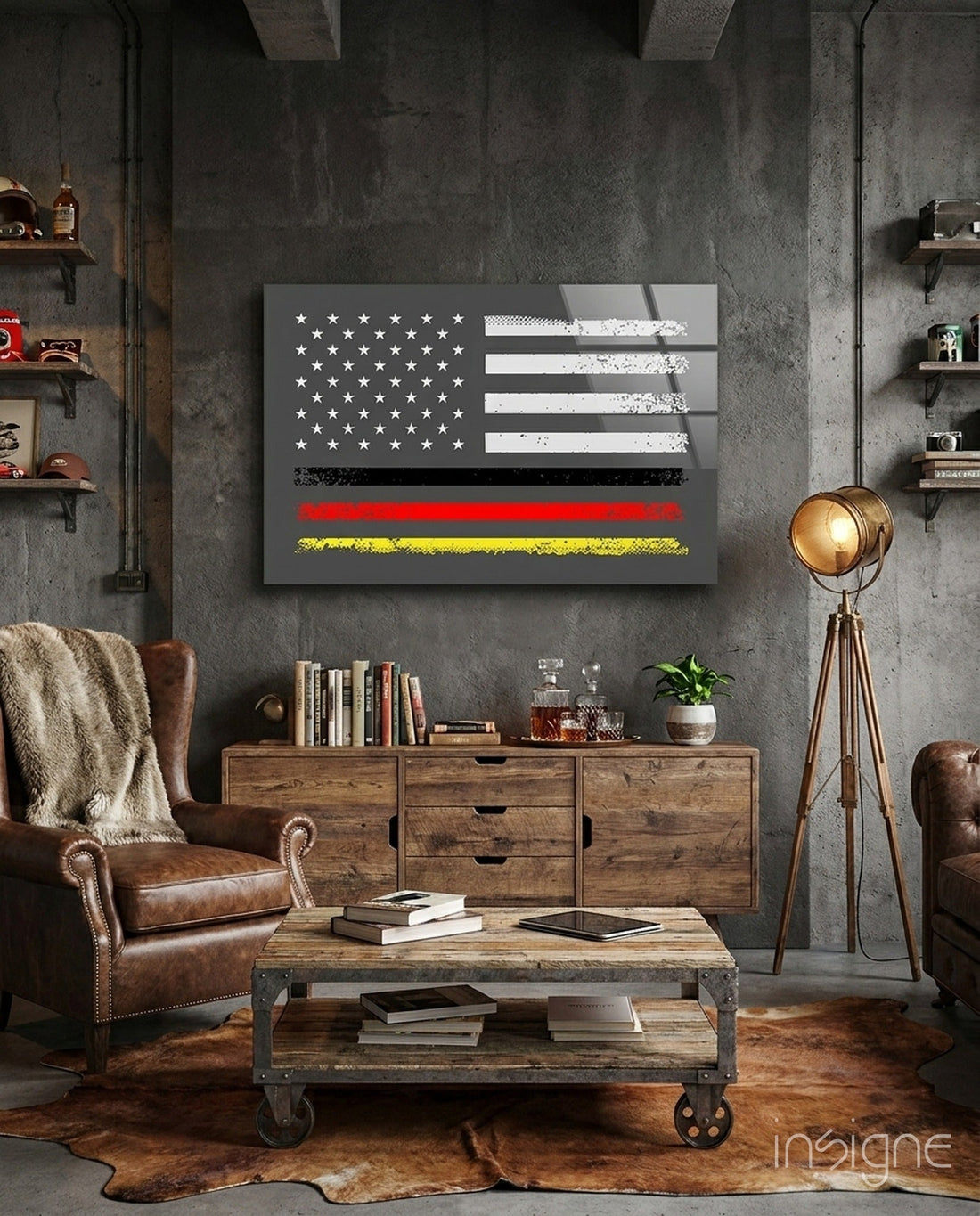 USA - Germany Flag Glass Wall Art || Designer Collection