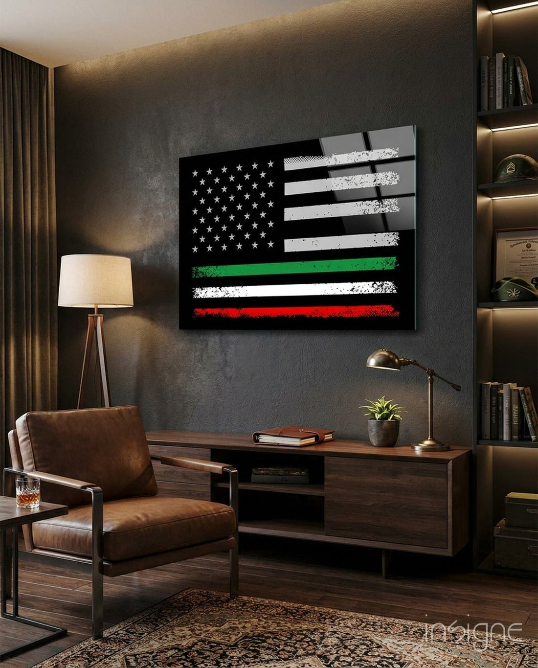 USA-Italia Flag Glass Wall Art || Designer Collection