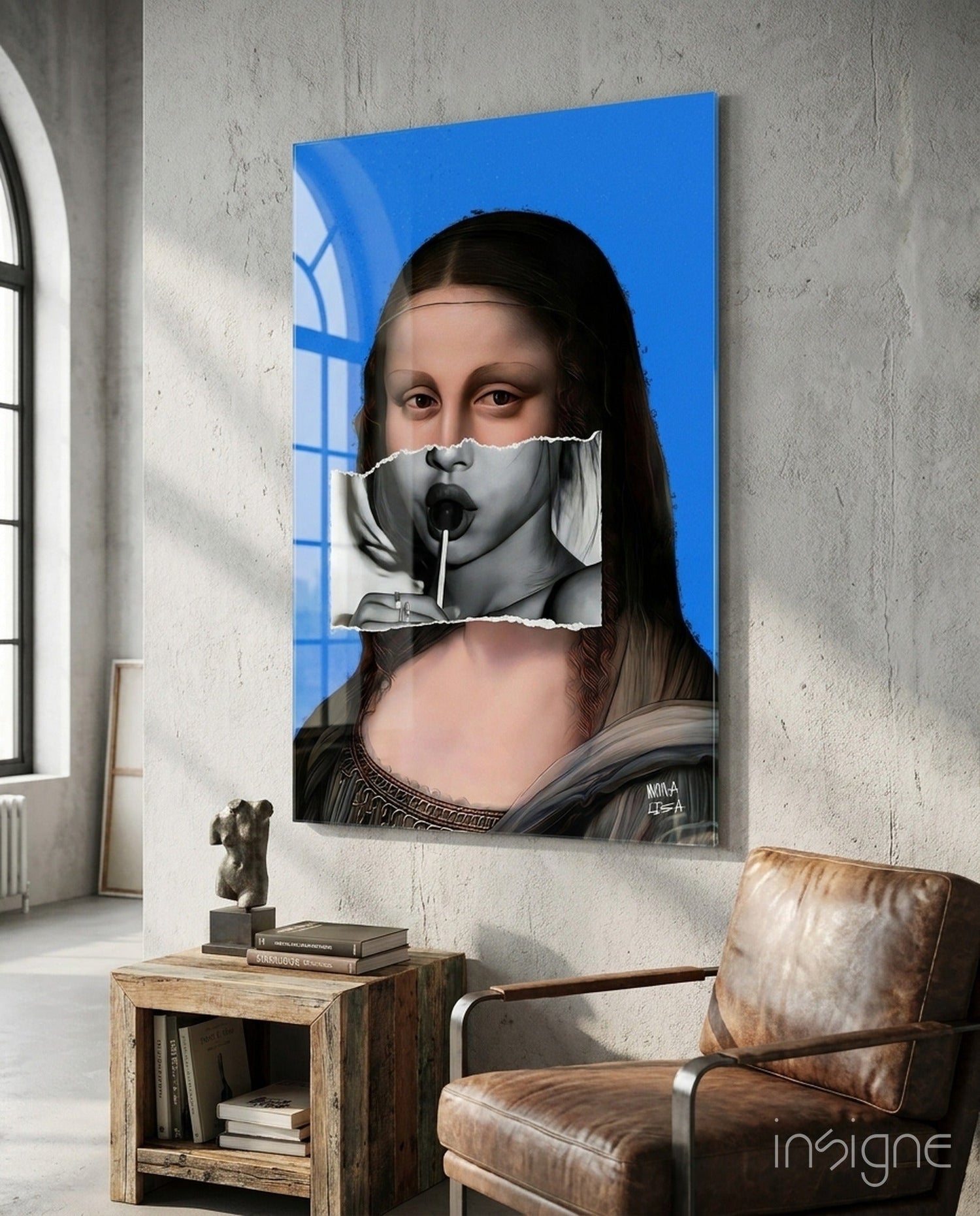 Contemporary Mona Lisa Glass Wall Art || Designer Collection