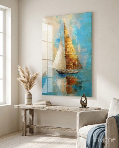 Sailing Glass Wall Art || Designer Collection
