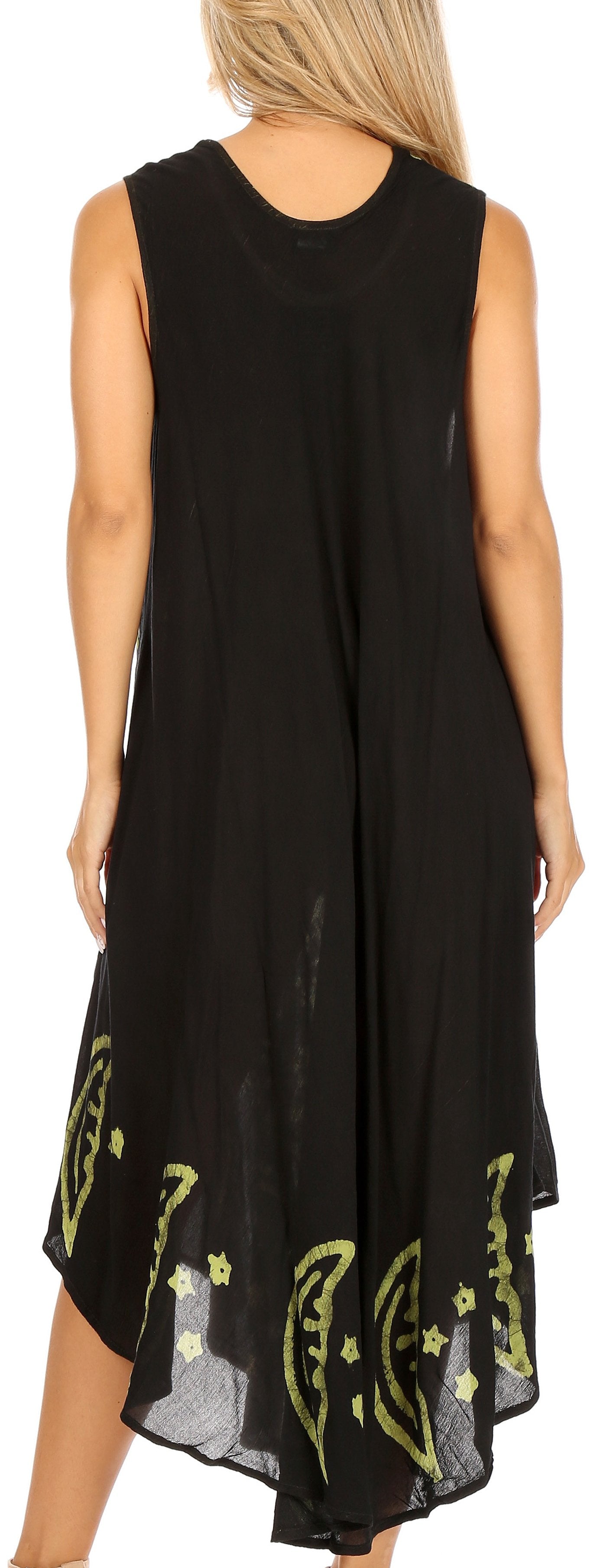 Sakkas Moon and Stars Batik Caftan Tank Dress / Cover Up