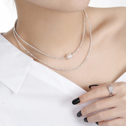 Stackable Shell Pearl Necklace