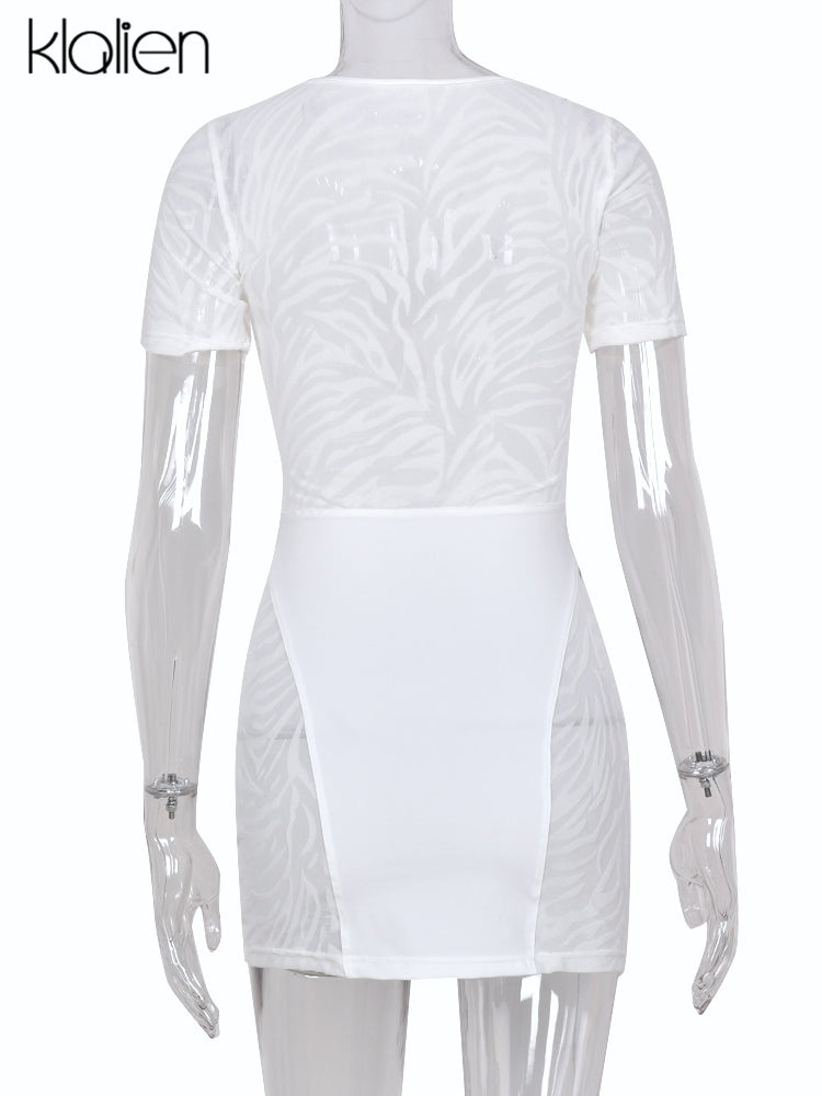 Cut Out Sexy Zebra Mesh Transparent Women&