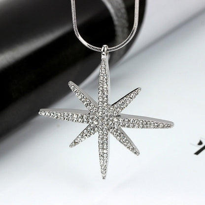 Collier Femme Long Gray Crystal Necklaces &amp; Pendants for Women Round Statement Necklace