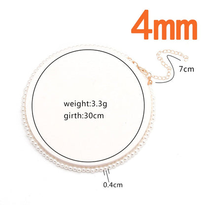 Big White Imitation Pearl Beads Choker Clavicle Chain Necklace For Women Wedding Jewelry