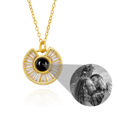 Custom Photo Necklace Flower Necklace Valentine&
