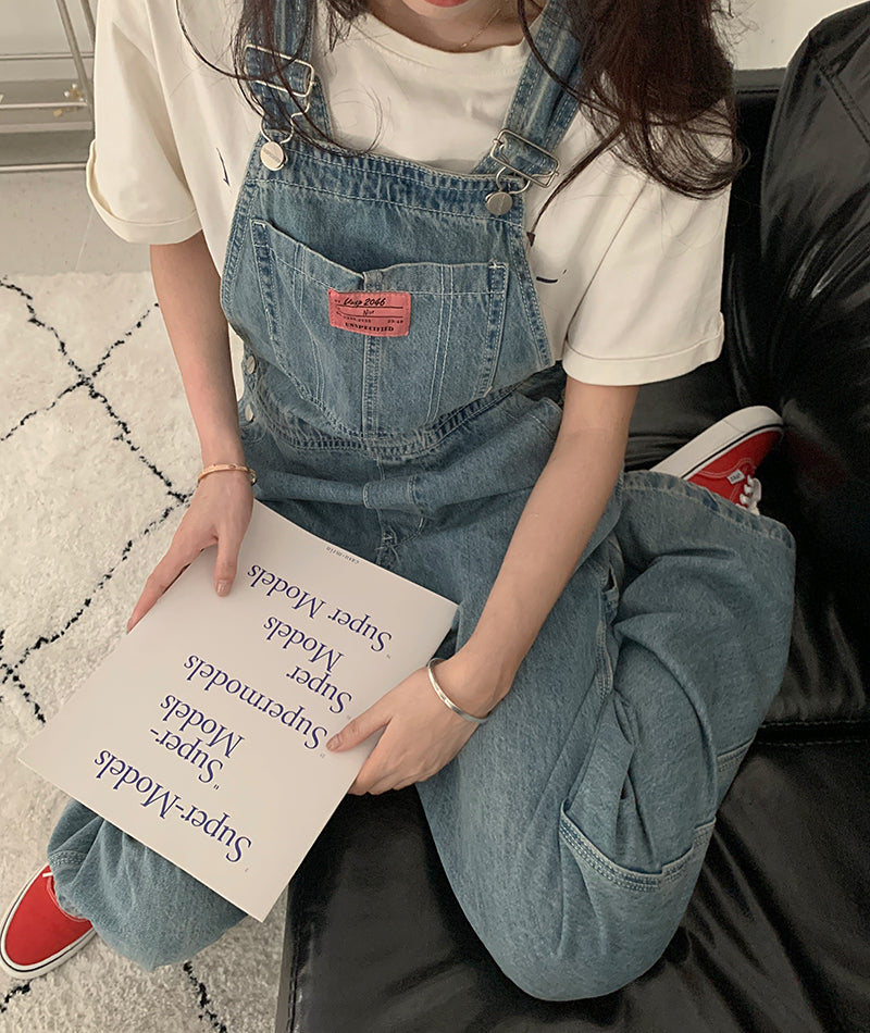 Casual Denim Jumpsuits Women Loose Overalls Baggy Wide Leg Rompers