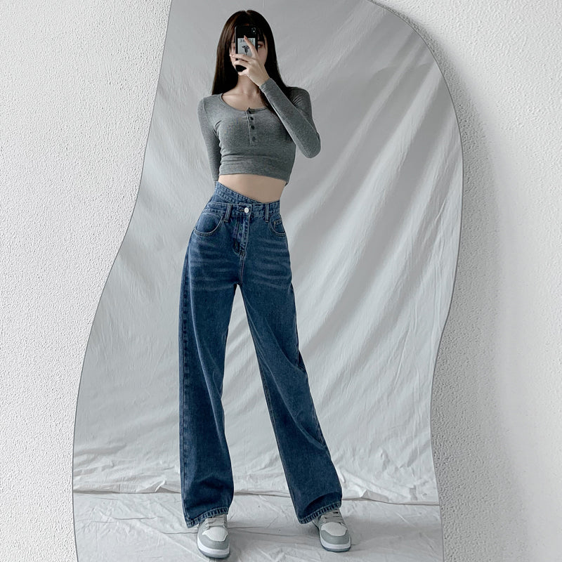 Jeans Women Wide Leg Pants Mom Femme High Waist Woman Trousers