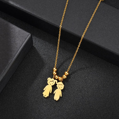 Personalized Boy Girl Kids Pendant Necklace Women Child Engraved Name Date Family Jewelry