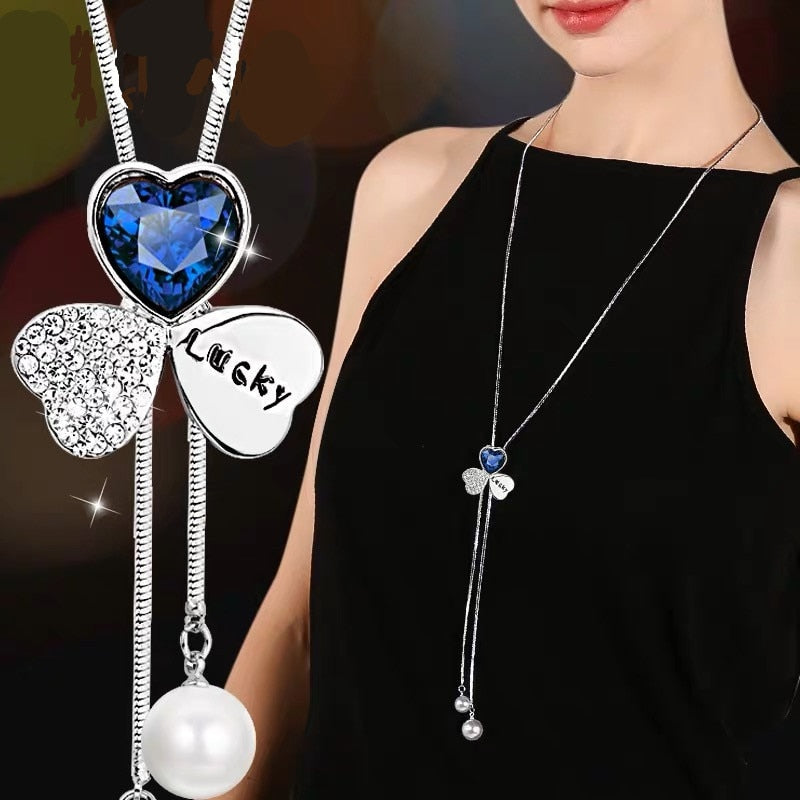 Long Necklaces&amp; Pendants for Women Collier Femme Geometric Fashion Crystal Jewelry