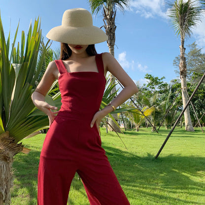Summer Streetwear Jumpsuit Backless Fitness Beach Wear Party Sexy Rompers Overalls