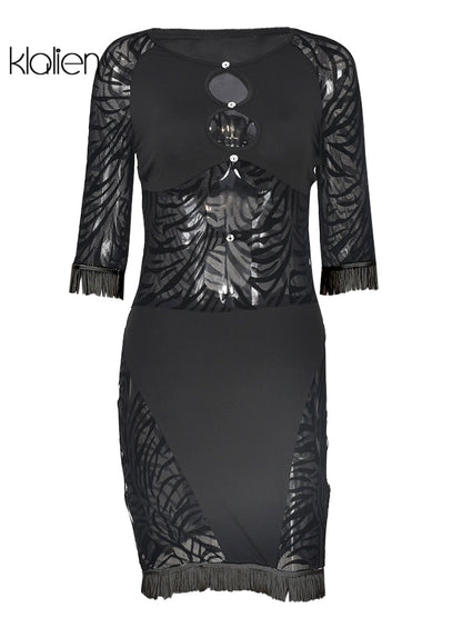 Cut Out Sexy Zebra Mesh Transparent Women&