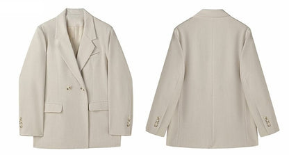 Oversized Women Jacket Loose Double Breasted Female Suit Coats Elegant