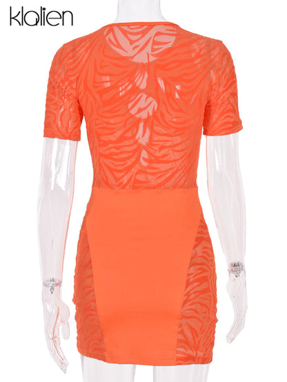 Cut Out Sexy Zebra Mesh Transparent Women&