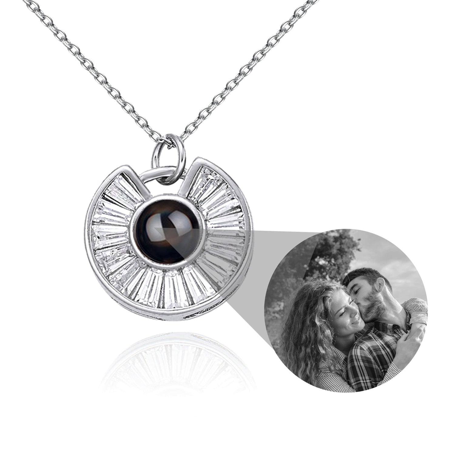 Custom Photo Necklace Flower Necklace Valentine&