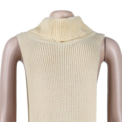 Knitted Side Split Sweater Dress Sleeveless Spring Clothes for Women Y2k Outfits Long Maxi Dresses