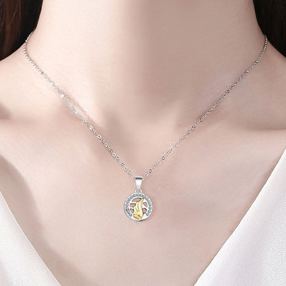 Sun Moon Wing Couple Necklace Magnet Attract Simple Fashion Valentine&